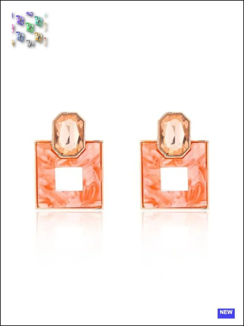 Geometric Dangle Earrings, Cute Statement Acrylic Hanging Earrings